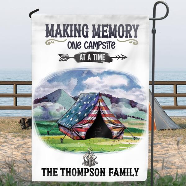 Personalized Camping Flag - Best Gift Idea For Camping Lovers - Making Memory One Campsite At A Time