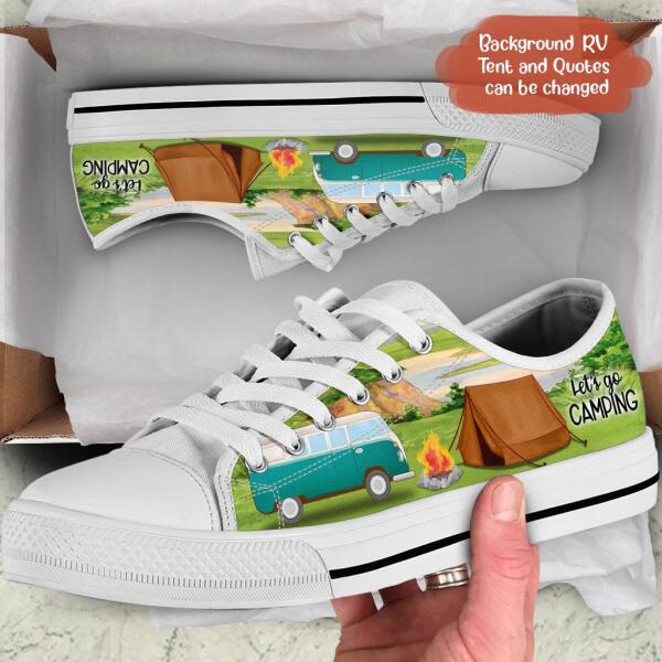 Personalized Camping Sneakers - Best Gift For Camping Lovers - Let's Go Camping - J0HKN6