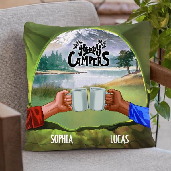 Personalized In Tent View Pillow Cover - Best Gift Idea For Couple/Camping Lovers - Happy Campers - 619Z6N