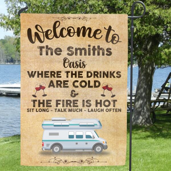 Personalized Camping Flag - Best Gift For Camping Lovers - Welcome To The Smiths