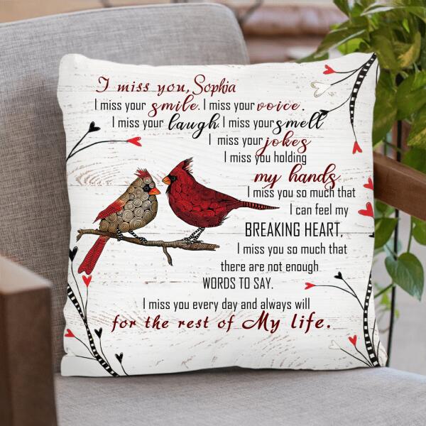 Personalized Memorial Pillow Cover - Memorial Gift For Loss Of Family Members/Friends - I Miss You