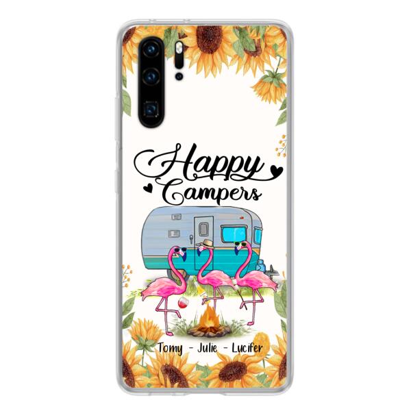 Personalized Camping Flamingo Phone Case - Happy Campers - For Xiaomi, Oppo And Huawei Phone Case - JLDWNZ