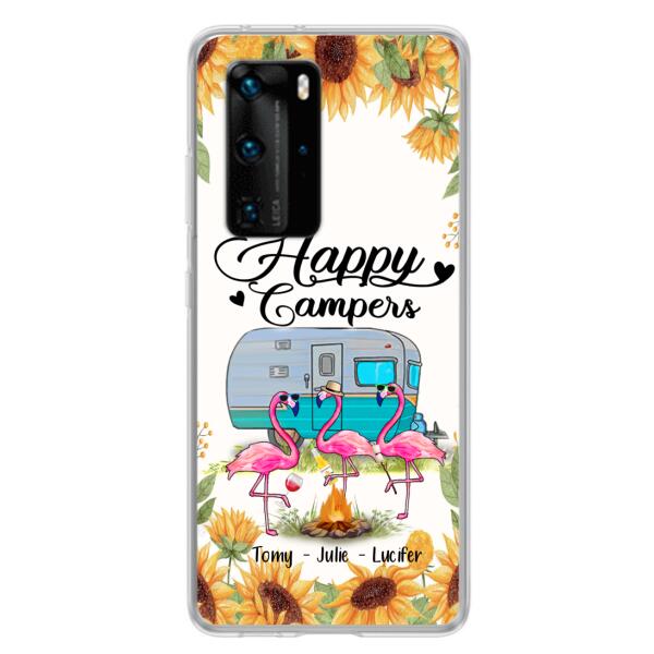 Personalized Camping Flamingo Phone Case - Happy Campers - For Xiaomi, Oppo And Huawei Phone Case - JLDWNZ