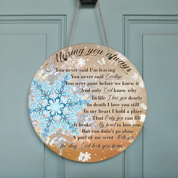 Personalized Remembrance Circle Wall Art - Memorial Gift - Missing You Always - GTWDM6