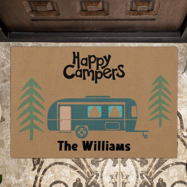 Personalized Camping Doormat - Best Gift for Camping Lovers - Happy Campers - OFAWC7