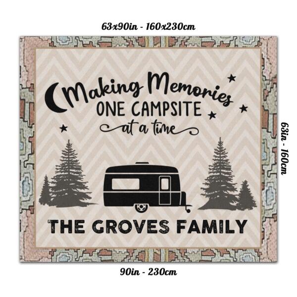 Personalized Camping Rug - Best Gift For Camping Lover - Making Memories One Campsite At A Time