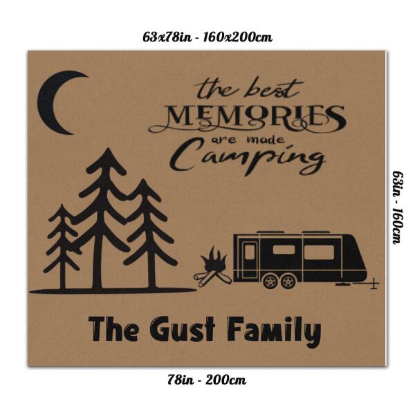 Personalized Camping Rug - Gift For Whole Family, Camping Lovers - The best memories are made camping - QYE7EZ