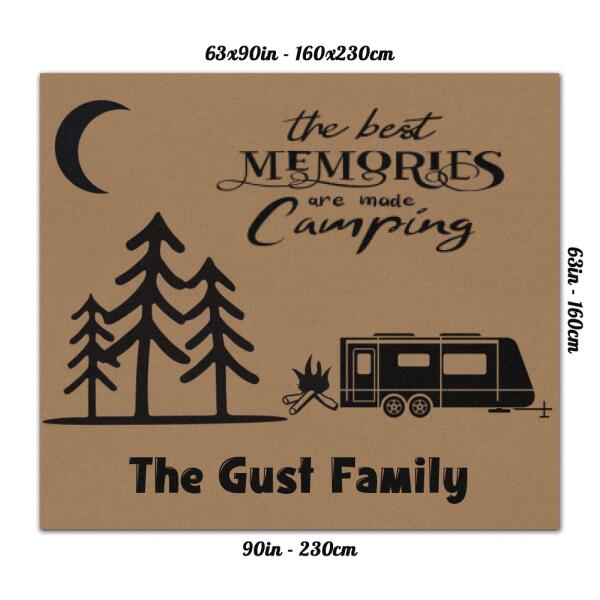 Personalized Camping Rug - Gift For Whole Family, Camping Lovers - The best memories are made camping - QYE7EZ