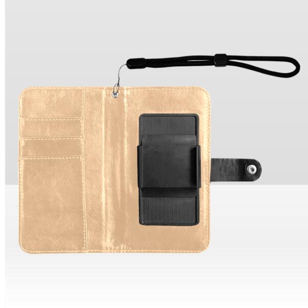 Personalized Camping Couple Day Flip Leather Purse For Mobile Phone - Couple/Parents With Up to 2 Kids And 3 Pets - Gift Idea For Camping Lover - Let's Go Camping