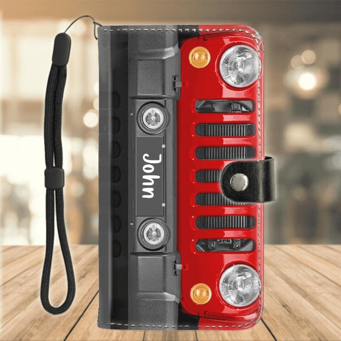 Personalized Off-road Flip Leather Purse For Mobile Phone - Best Gift For Off-road Lover