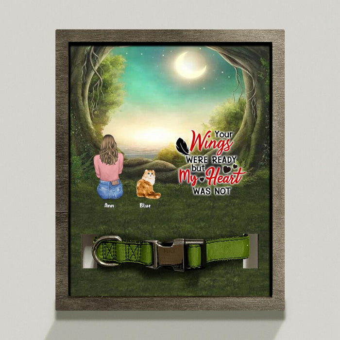Personalize Mom & Pet Loss Frame - Gift For Couple/Pet Lovers with up to 4 Pets - Your Wings Were Ready But My Heart Was Not