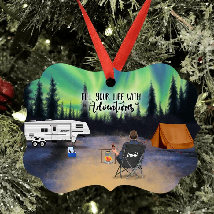 Personalized Night Camping Ornaments - Best Gift For Camping Family/Couple/Single Parent/Solo - Up to 5 Kids and 3 Pets - Life Is Better Around The Campfire - NIMLQ4