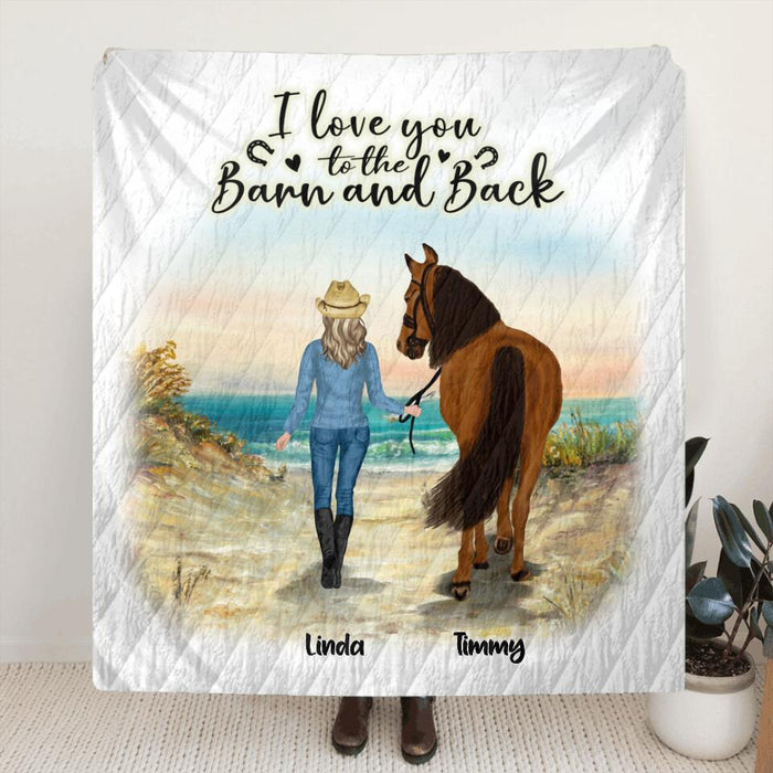 Personalized Horse Girl Quilt/Fleece Throw Blanket  - Up to 7 Horses - Best Gift For Horse Lover - Just A Girl Who Loves Horses