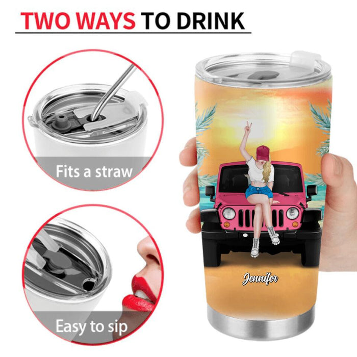 Personalized Off-road Girl Tumbler - Gift For Off-road Lover