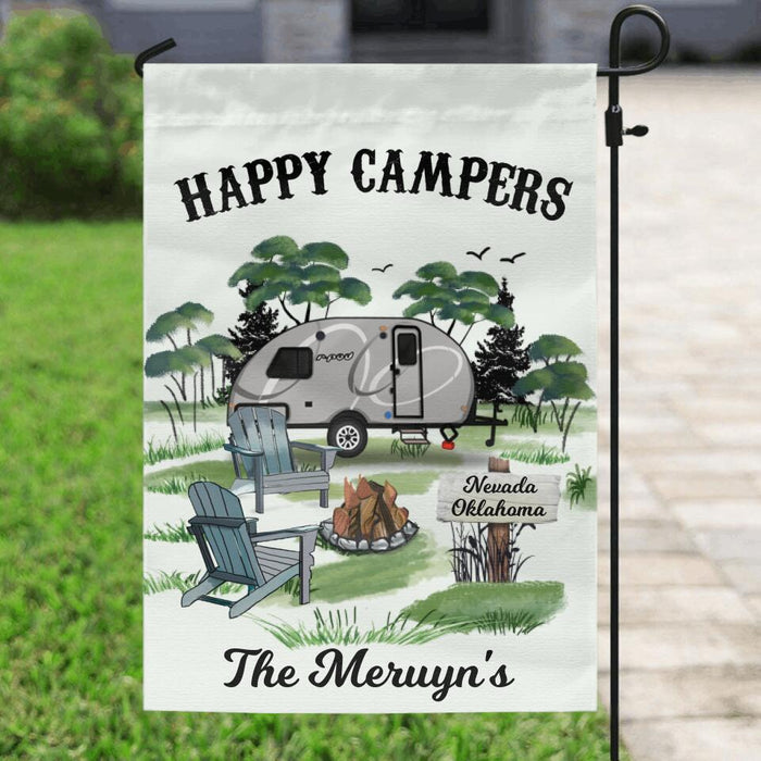Personalized Camping Garden Flag - Gift For Camping Lovers - Happy Campers