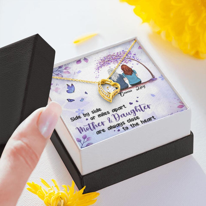 Personalized Mom & Daughter Forever Love Necklace - Gift Idea For Mother's Day - Up to 5 People - Side By Side Or Miles Apart, Mother & Daughter Are Always Close To The Heart