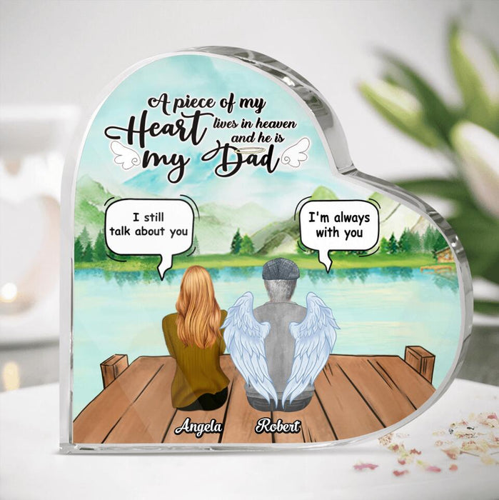 Personalized Memorial Dad Heart-Shaped Acrylic Plaque - Gift Idea For Father's Day - My Dad Was So Amazing God Made Him An Angel