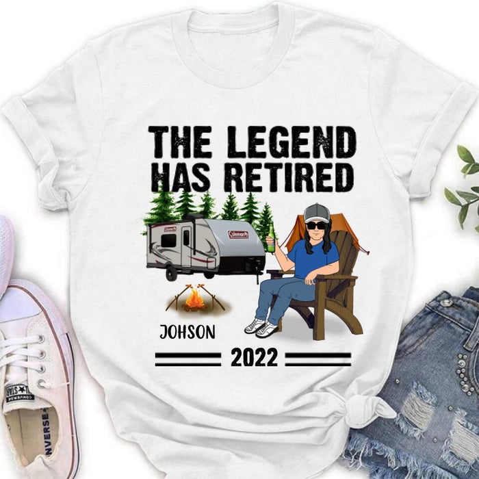Personalized Camping Retirement Shirt - Up to 4 People - Best Gift For Camping Lover - The Legend Has Retired