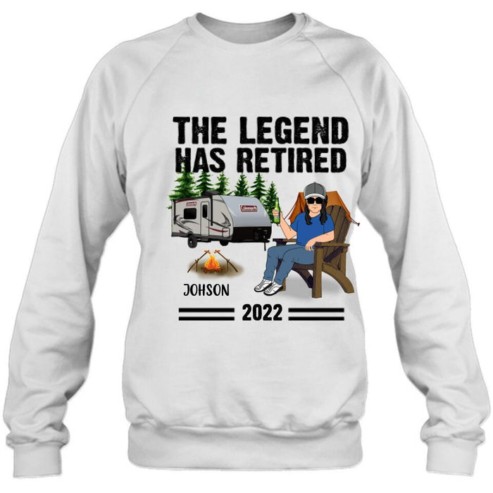 Personalized Camping Retirement Shirt - Up to 4 People - Best Gift For Camping Lover - The Legend Has Retired
