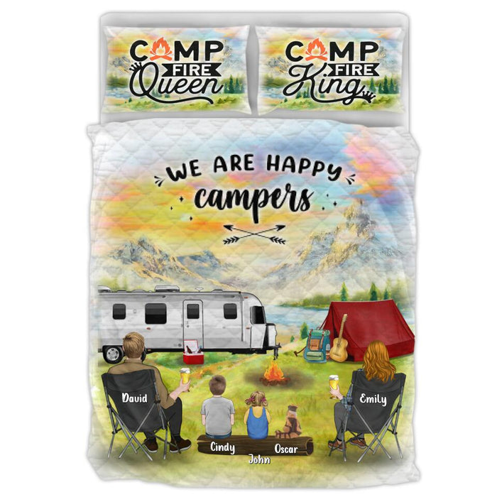 Personalized Camping Quilt Bed Sets - Gift Idea For Mother's Day/Father's Day - We Are Happy Campers