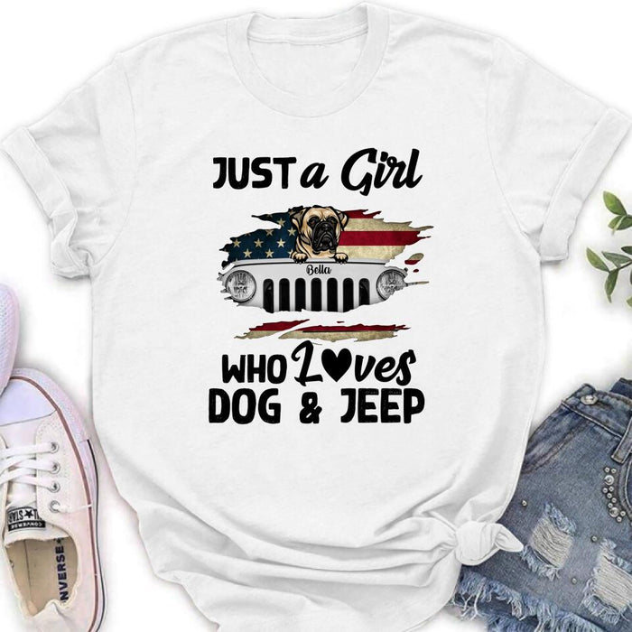 Personalized Dog & Off-road T-shirt - Up to 4 Dogs - Best Gift For Dog Lovers - Just A Girl Who Loves Dog - TV290I