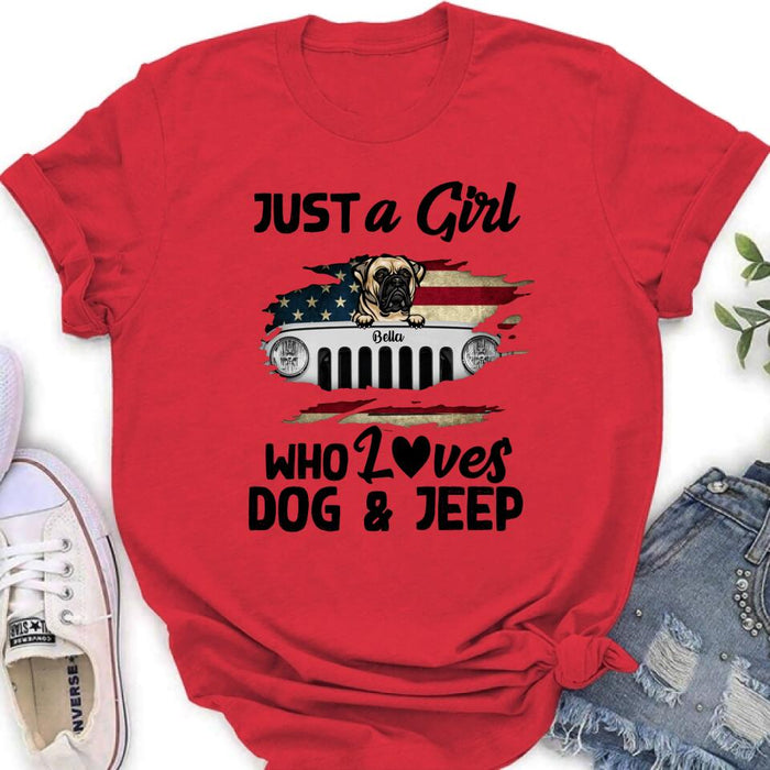 Personalized Dog & Off-road T-shirt - Up to 4 Dogs - Best Gift For Dog Lovers - Just A Girl Who Loves Dog - TV290I