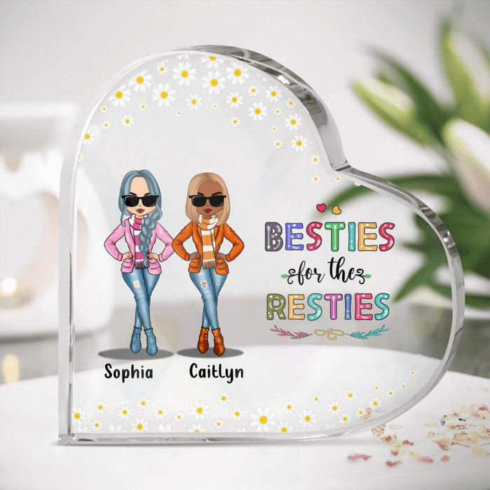 Personalized Best Friends Heart-Shaped Acrylic Plaque - Gift Idea For Friends - Up To 5 Friends - Besties For The Resties
