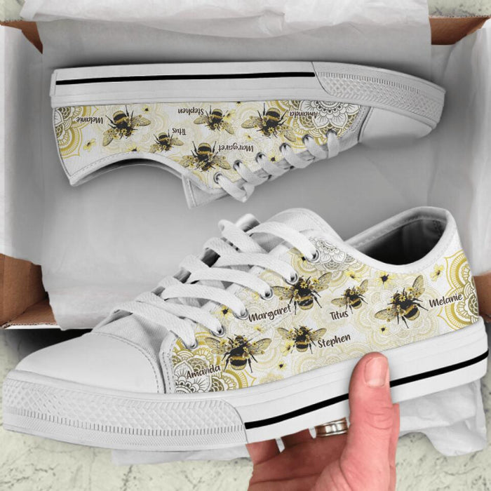 Personalized Bee Sneakers - Up to 5 Bees - Best Gift For Bee Lover