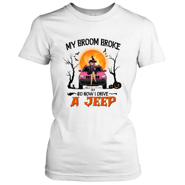 Personalized Off-Road Witch T-Shirt/Pullover Hoodie - Halloween Gift For Girl - My Broom Broke
