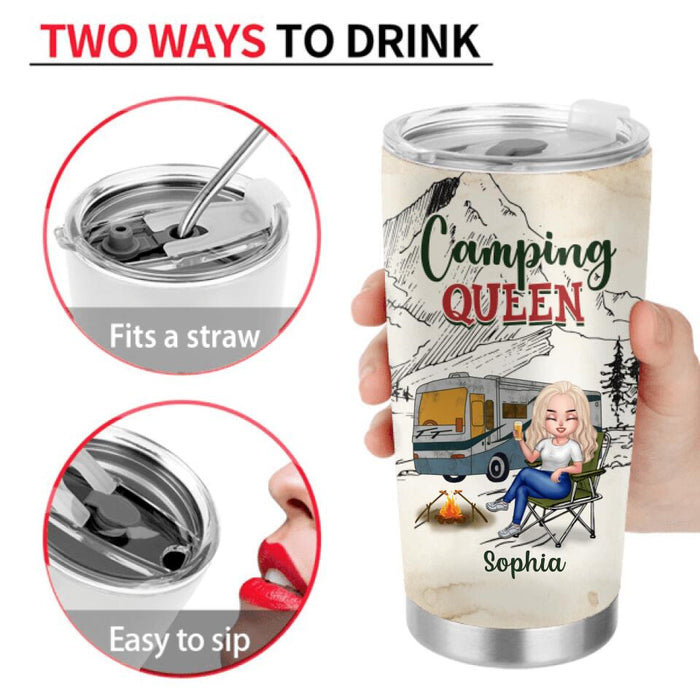 Personalized Camping Queen Tumbler - Gift Idea For Camping Lovers - Camping Queen Classy Sassy And A Bit Smart Assy