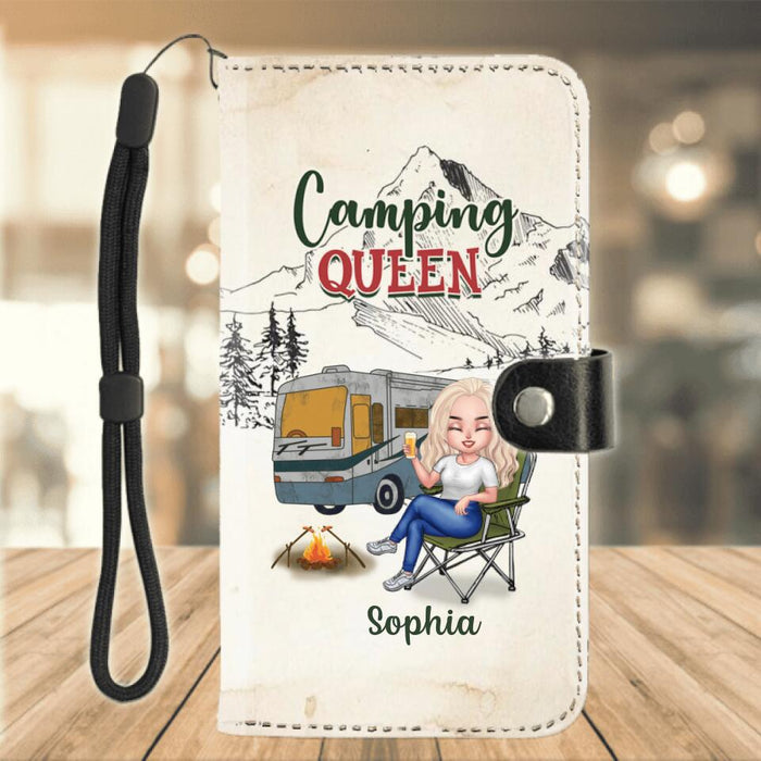 Personalized Camping Queen Phone Wallet - Gift Idea For Camping Lovers - Camping Queen Classy Sassy And A Bit Smart Assy