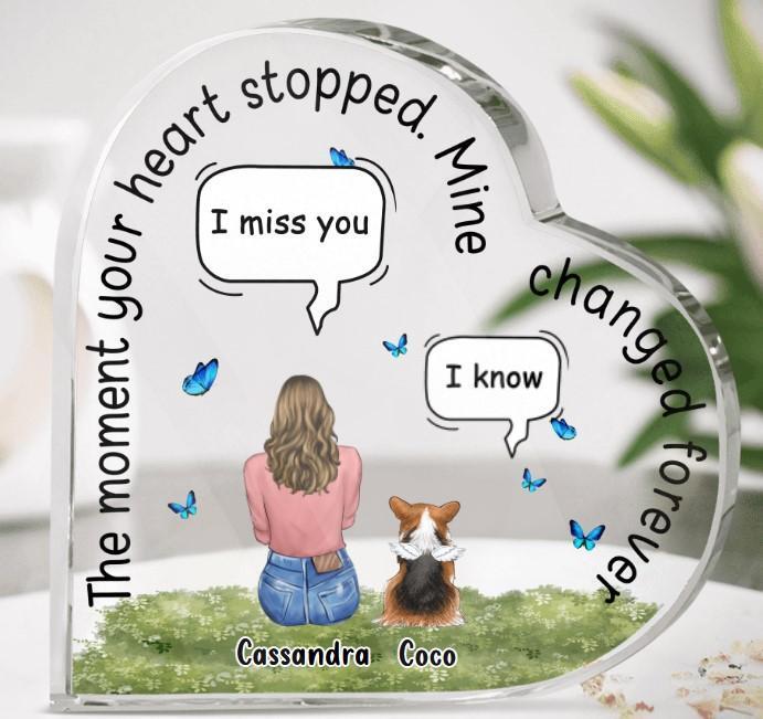 Personalized Pet Heart Shaped Acrylic Plaque - Up to 4 Dogs/Cats - Gift Idea For Couple/Dog/Cat Lover - You Left Paw Prints On My Heart