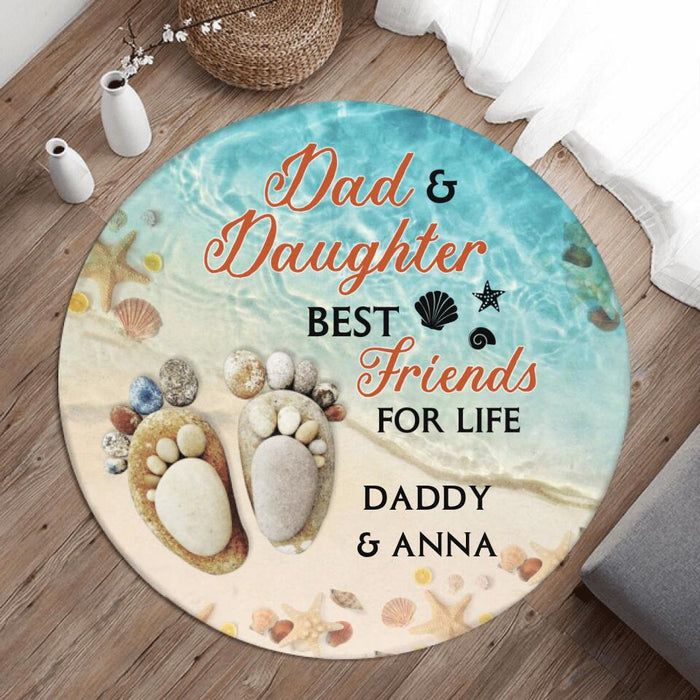 Personalized Dad And Son/Daughter Best Friends For Life Round Rug - Gift Idea For Father's Day - Gift For Son/Daughter From Dad