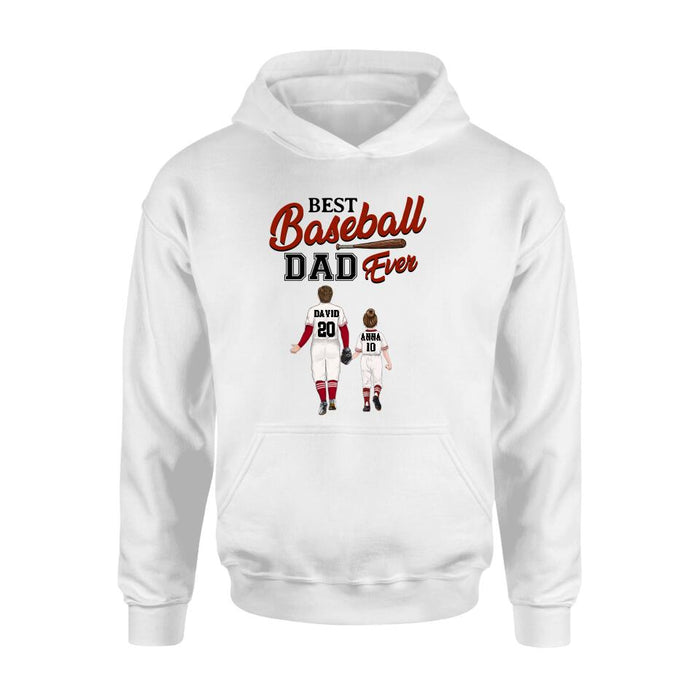 Personalized Baseball Dad Shirt - Up to 4 Children - Gift Idea for Father's Day/Baseball Lover - Best Baseball Dad Ever