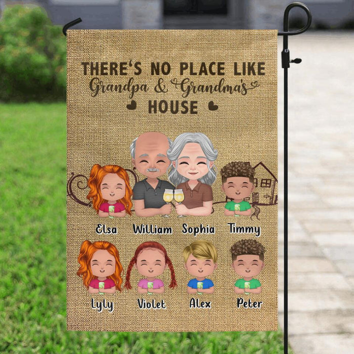 Personalized Grandpa & Grandma House Flag Sign - Gift Idea For Grandparent