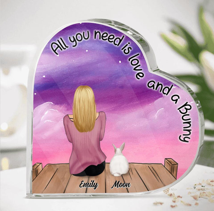 Personalized Bunny Mom Acrylic Plaque - Gifts For Rabbit Lovers With Up to 5 Rabbits - Just A Girl Who Loves Bunnies