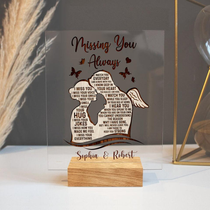 Personalized Memorial Acrylic Plaque - Best Gift Idea For Couple - I Miss Your Everything