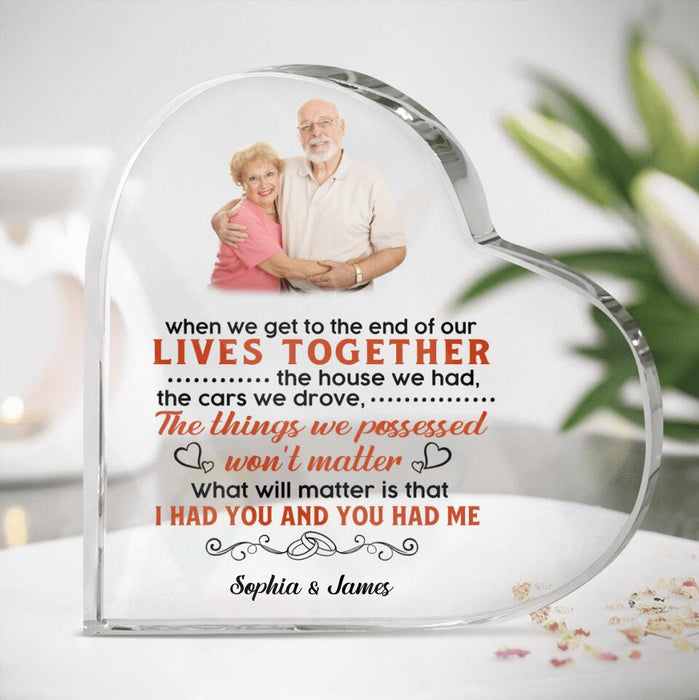Custom Photo Parents Acrylic Plaque - Gift Idea For Parents - I Married You Because I Can Not Live Without You