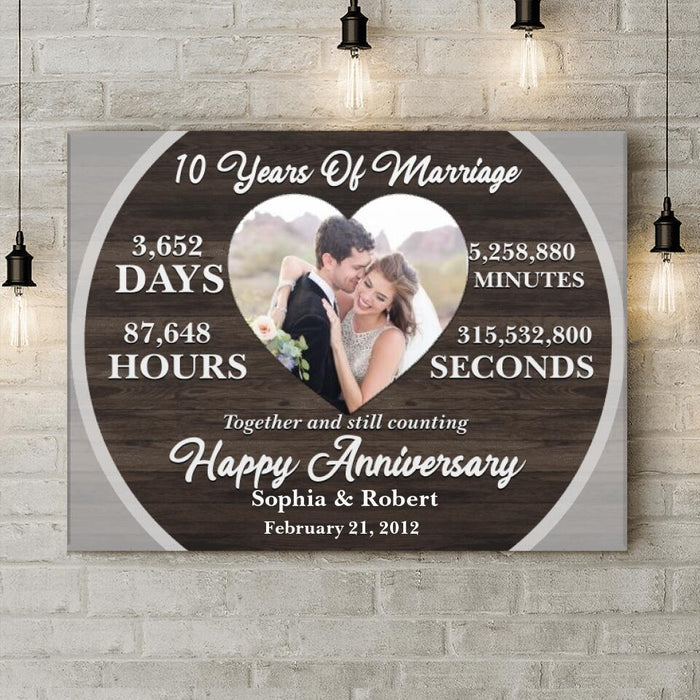 Custom Photo Wedding Anniversary Milestones Horizontal Canvas - Gift Idea For Couple/Wedding Anniversary - Happy Anniversary