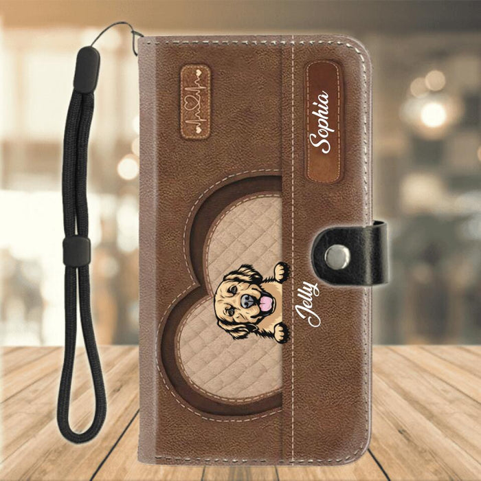 Personalized Dog Phone Wallet - Up to 4 Dogs - Gift Idea For Dog Lovers