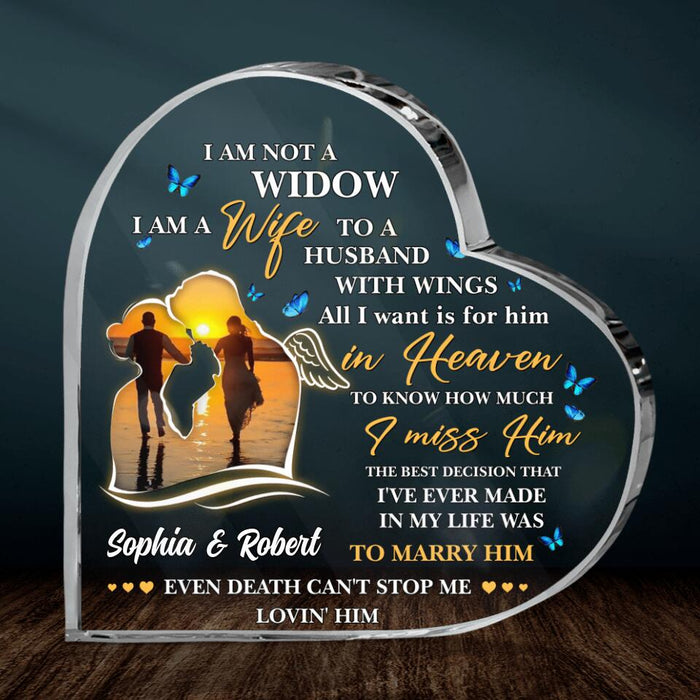 Personalized Couple Acrylic Plaque - Memorial Gift Idea For Couple - I Am A Wife To A Husband With Wings