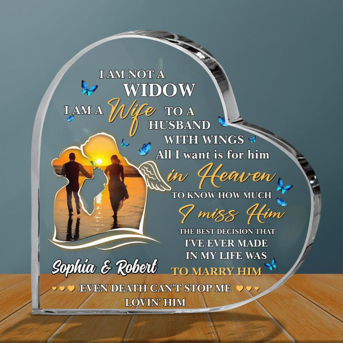 Personalized Couple Acrylic Plaque - Memorial Gift Idea For Couple - I Am A Wife To A Husband With Wings