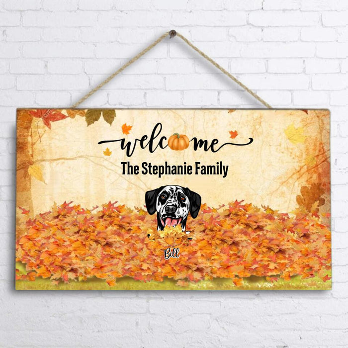 Personalized Autumn Cat Dog Door Sign - Up to 5 Pets - Best Gift For Cat/Dog Lover - 6A1NG6