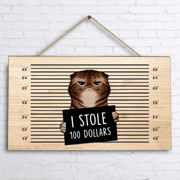 Personalized Bad Cat Door Sign - Up to 2 Cats - Gift Idea For Cat Lover - Yes, We're Aware Of How Obnoxious