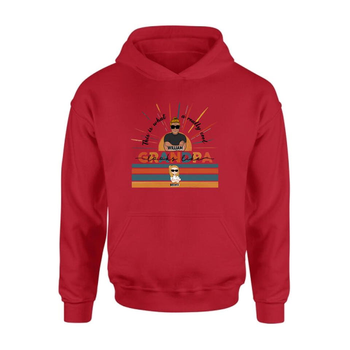 Personalized A Really Cool Grandma/Grandpa Looks Like Shirt/Pullover Hoodie - Up to 7 Grandkids - Gift Idea For Grandparent - This Is What A Really Cool Grandpa