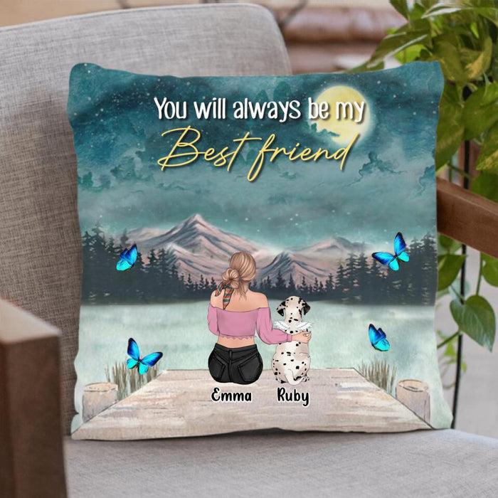 Personalized Memorial Dog Mom/Dog Dad Pillow Cover - Gift Idea For Dog Owners/Dog Lovers - Up to 5 Dogs - You Will Always Be My Best Friend