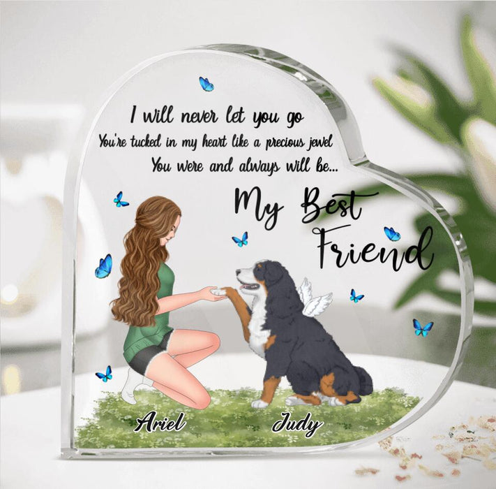Personalized Girl And Dog Acrylic Plaque - Gift Idea For Dog Lovers - I Will Never Let You Go