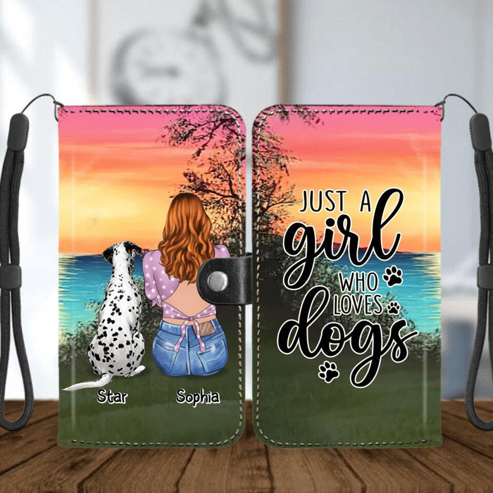 Personalized Dog Mom Phone Wallet - Up to 4 Dogs - Gift Idea For Dog Lovers - Just A Girl Who Loves Dogs