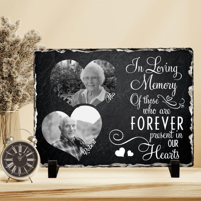 Personalized Memorial Horizontal Lithograph - Custom Mom/Dad Photo - In Loving Memory Of Those Who Are Forever Present In Our Hearts