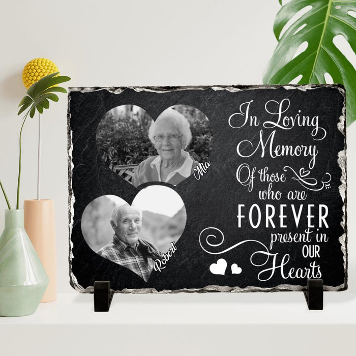 Personalized Memorial Horizontal Lithograph - Custom Mom/Dad Photo - In Loving Memory Of Those Who Are Forever Present In Our Hearts